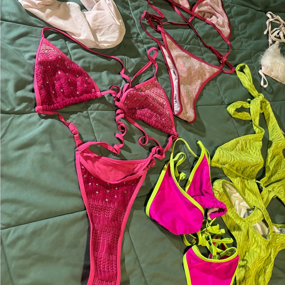 Stripper outfits, bundle, as is. Bikinis monokinis various brands